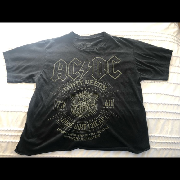 AC/DC Cropped Tee Shirt - Picture 2 of 6